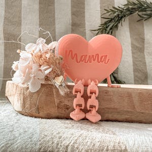File di stampa 3D con licenza commerciale inclusa - STL - 3MF - Bambu Studio - Cuore con gambe flessibili - Mamma - Festa della mamma - flessibile - amico -
