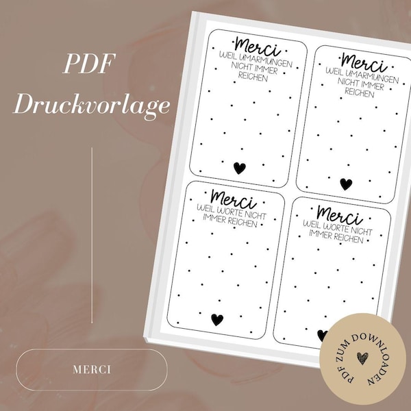 Druckvorlagen merci - Etsy.de