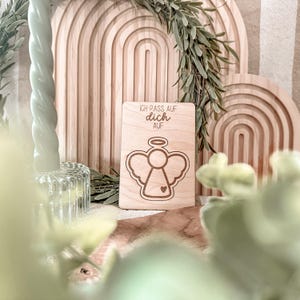 Archivo láser - SVG incl. licencia comercial - tarjeta - ángel guardián - amuleto de la suerte - regalo - ángel - descargar - corte láser