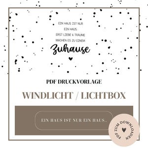Archivo - plantilla de linterna, caja de luz, bolsa de luz o similar - 'Una casa es simplemente...' - Plantilla PDF A4 para descargar e imprimir usted mismo