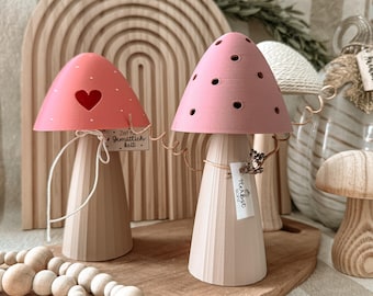 STL + 3MF 3D printing incl. commercial license - Mushrooms - Glow-in-the-dark mushrooms - Autumn - Balloon lights - Fall decorations - Heart - LED - 2-piece bundle