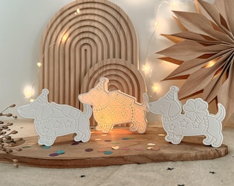 STL + 3MF 3D printing including a small commercial license - Dachshund - New Year's Eve - New Year's Day - Balloon light - Decoration - Gift