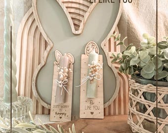 Laser file - SVG - including commercial license - candle holder - cash gift - souvenir - Easter - Easter bunny - font - download - laser cut