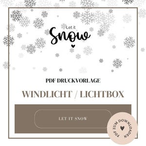 Archivo - plantilla de linterna, caja de luz, bolsa de luz o similar - 'Let it Snow' - Plantilla PDF A4 para descargar e imprimir usted mismo