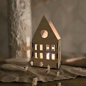 SVG incl. commercial license - balloon light - houses - canal houses - tealight - plug-in system - large & small - modern - laser