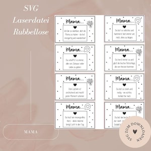 SVG avec licence commerciale - cartes à gratter - cartes à gratter en bois - maman - Fête des Mères - compliments - laser - téléchargement