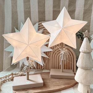 STL+3MF 3D printing + SVG laser file pendant including commercial license - light stars with stand - LED light star - Christmas - large+medium+small