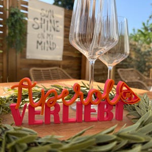 3D-Druck Datei -STL - 3MF - Bambu Studio - Schriftzug - Aperolverliebt - Drink - zweifarbig - Orange - Aperol