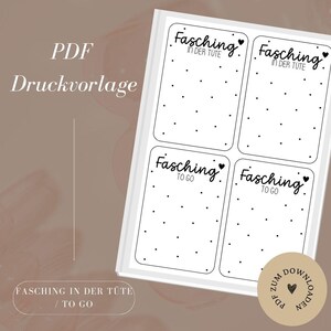 Printsjabloon - bestand - cadeaubon - carnaval in een tas / to go - carnaval - PDF-sjabloon om zelf te downloaden en uit te printen