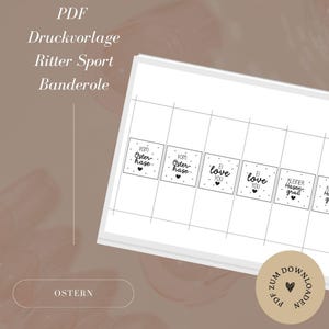ファイル - バンデロール - リッター スポーツ - お土産/ギフト - イースター - A4 - 6 バンデロール - 自分でダウンロードして印刷するための PDF テンプレート