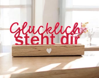 Plik do druku 3D z licencją komercyjną - STL - 3MF - Bambu Studio - Wkładka blokowa - Szczęście pasuje do Ciebie - pozytywność - napisy