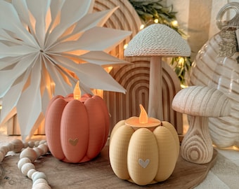 STL + 3MF 3D printing including commercial license - Pumpkin - Pumpkins - Autumn - LED - Tealight - Autumn decoration - Bundle of 2 - Fall