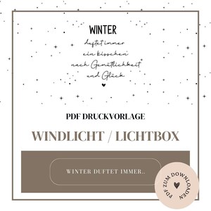 Archivo - plantilla de linterna, caja de luz, bolsa de luz o similar - "El invierno siempre huele". - Plantilla PDF A4 para descargar e imprimir usted mismo.