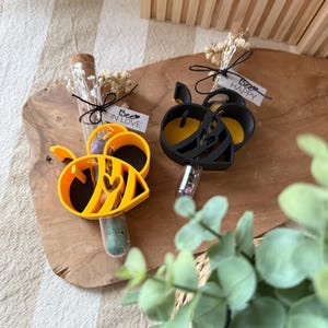 3D-Druck Datei inkl. Gewerbelizenz - STL - 3MF - Bambu Studio - Biene - Blumensamen - zweifarbig - für Reagenzglas (2cm + 1,5cm Durchmesser)