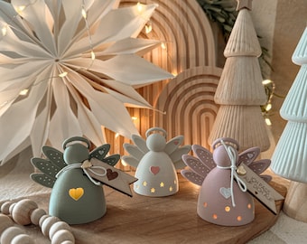 STL + 3MF 3D print + SVG laser file incl. commercial license - Guardian angel - Angel - Balloon light - Decoration - Heart - LED - Bundle - Pendant