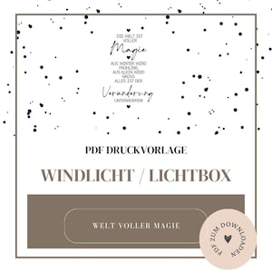 Archivo - plantilla de linterna, caja de luz, bolsa de luz o similar - Primavera 'Mundo lleno de magia' - Plantilla PDF A4 descarga e imprime tú mismo