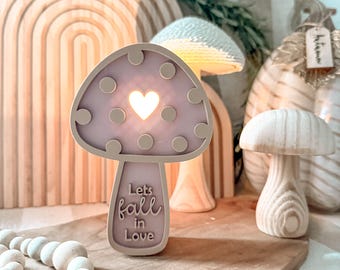 STL + 3MF 3D printing including commercial license - Mushroom - Light-Up Mushroom - Autumn - Let's Fall in Love - Balloon Light - Decoration - Heart - LED