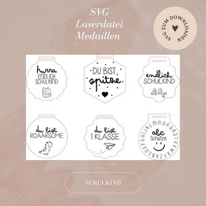Archivo láser - SVG - incl. licencia comercial - medallas - niños - niños - escuela - 1er grado - escolar - descargar - láser