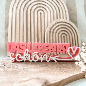 Archivo de impresión 3D -STL-3MF-Bambu Studio-lettering-La vida es bella-corazón-positivo-dicho-declaración-bicolor
