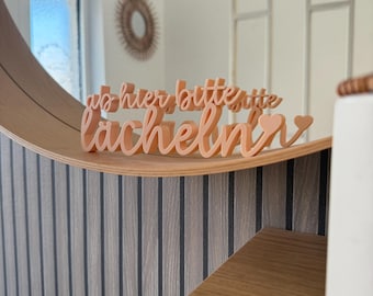 3D printing file (STL) - 3MF - Bambu Studio - Lettering - from here on please smile - positive