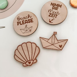 Modèle d'impression SVG + PDF incluant une licence commerciale - Aimants - Gravure - Maritime - Mer - Moin - Ahoy - Bateau en papier - Port d'attache - Cadeau - Laser