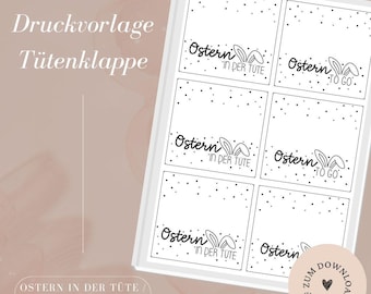Modelo de impressão incluindo licença comercial - arquivo - aba de bolsa - Páscoa - Páscoa em uma bolsa / togo - Modelo PDF para baixar e imprimir você mesmo