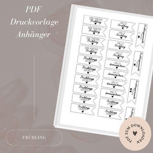 File - Tag - Etichette 'Primavera' - Primavera - Sentimenti primaverili - Etichette regalo - Modello PDF da scaricare e stampare autonomamente