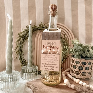 Laserdatei - SVG - inkl. Gewerbelizenz - Flaschenanhänger - Geburtstag - Birthday - Sprüche - Trockenblumen - Download - Lasercut