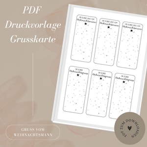 Printsjabloon - bestand - cadeaubon - kerstgroet - PDF-sjabloon om zelf te downloaden en af te drukken