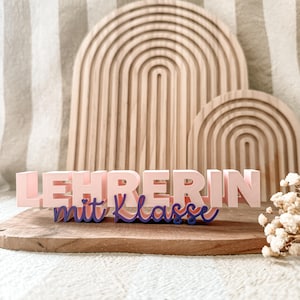 Fichier d'impression 3D - STL - 3MF - Bambu Studio - Lettrage - Enseignant avec classe - École - Cœur