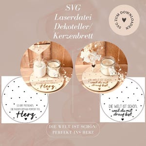 Laserdatei - SVG - inkl. Gewerbelizenz - Geschenkeschreiben - Kerzenbrett - Geschenk Mitbringsel - Herz -  Download - Lasercut