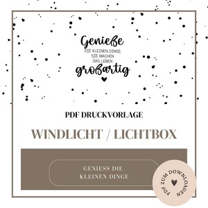 Archivo - plantilla de linterna, caja de luz, bolsa de luz o similar - 'Disfruta de las pequeñas cosas' - Plantilla PDF A4 para descargar e imprimir tú mismo