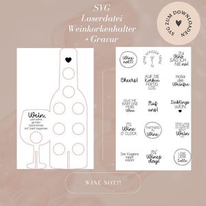 SVG inkl. Gewerbelizenz - Weinkorkenhalter - Wein - Gravur - Bundle - Wine not?! - Weinkorken - Geschenk - Laser