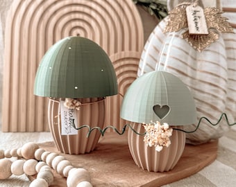 STL + 3MF 3D printing including commercial license - Mushrooms - Luminous mushrooms - Autumn - Balloon light - Autumn decoration - LED - Bundle of 2 - Rippled look