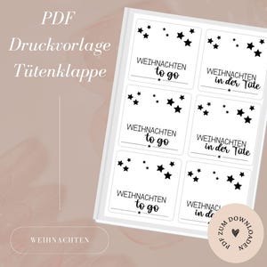Druckvorlage - Datei - Tütenklappe -  Weihnachten - PDF Vorlage zum Download und Selbstausdrucken