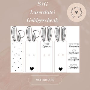 Laserdatei - SVG - inkl. Gewerbelizenz - Kerzenhalter - Geldgeschenk - Mitbringsel - Ostern -  Osterhase - Schrift - Download - Lasercut