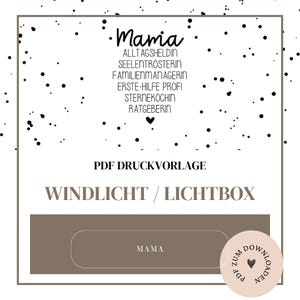 Archivo - Plantilla farol, caja de luz, bolsa de luz o similar - Mamá - Día de la Madre - Plantilla PDF A4 para descargar e imprimir