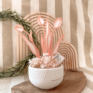 3D-printbestand (STL) - 3MF Bambu Studio - Inzetstuk - Bloemen - Tulpen - Lentebloemen - Lente - Geschenk - tweekleurig