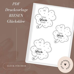 Modèle d'impression - fichier - trèfle porte-bonheur - porte-bonheur - géants - chance pour vous - modèle PDF à télécharger et imprimer vous-même