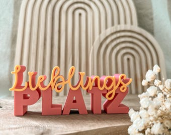 3D printing file -STL - 3MF - Bambu Studio - lettering - favorite place - home - saying - statement - two-colored