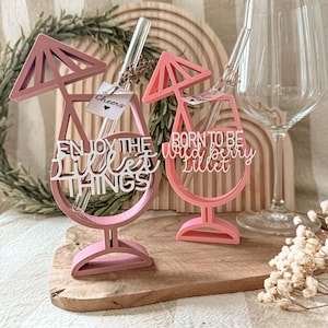 Arquivo de impressão 3D STL incluindo licença comercial - 3MF Bambu Studio - Bebida - Copo - Canudo - Cheers - Lillet - Presente - Lembrança - Impressão 3D