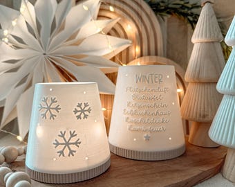 STL+3MF 3D printing + SVG file including commercial license - Lantern - Tealight - Base - LED Light - Winter - Christmas - Snowflakes - Base