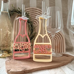 STL 3D-Druck Datei inkl. Gewerbelizenz - 3MF Bambu Studio - Drink - Sektflasche - Sekt - Strohhalm - Sektlaune - Piccolo - Geschenk