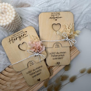 Archivo SVG que incluye una pequeña licencia comercial - Tarjeta de regalo - ¿Quieres...? - Madrina - Padrino - Tarjeta - Flores secas - Regalo