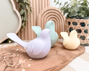 Archivo de impresión 3D STL + 3MF que incluye una pequeña licencia comercial - Pajarito - Primavera - Pascua - Decoración - Corazón - Regalo