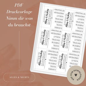 Datei - Nimm dir was du brauchts - Alles und Nichts - Geschenkkarte - Mitbringsel - A4 - PDF Vorlage zum Download & Selbstausdrucken