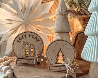 SVG + PDF print template including small commercial license - Balloon light - Snow globes - large + small - Christmas - Winter - Cozy Home