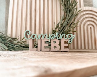 3D-printbestand -STL - 3MF - Bambu Studio - belettering - kampeerliefde - kamperen - caravan - camper - spreuk - statement - tweekleurig