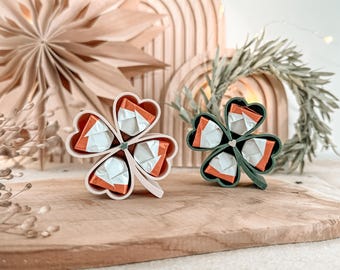 STL + 3MF 3D print + PDF print template incl. small commercial license - Clover - Kiss - New Year's Eve - New Year's Day - Gift