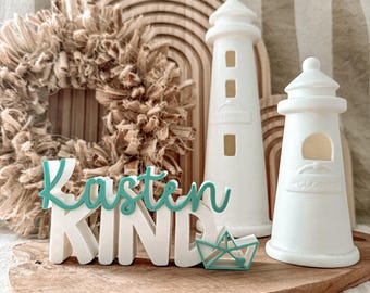 3D printing file -STL - 3MF - Bambu Studio - lettering - coastal child - maritime - sea - anchor - steering wheel - saying - statement - two-tone